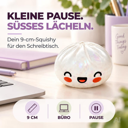 Dumpling Squishy XXL – Antistress-Spielzeug und Fidget-Spielzeug zur Beschäftigung und Ablenkung für Büro, Schule & Alltag (1x Zufällig XXL Ø 9 cm)