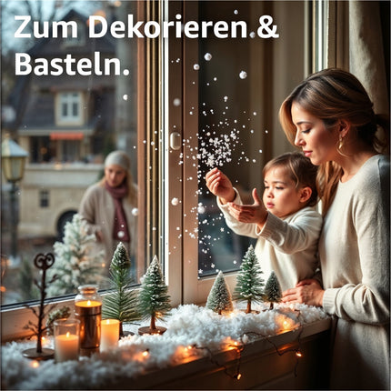 Kunstschnee Dekoschnee täuschend echt & weich - ca. 1000 ml fluffiger Schnee - glitzernder Streuschnee