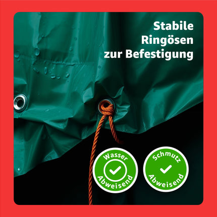 Abdeckplane Plane 200 g/m² grün - Plane mit Ösen wasserdicht & Gartenplane & Schutzplane, Allzweckplane - grün, Bauplane für Zeltunterlage - Gewebeplane - für Zeltplane & Camping
