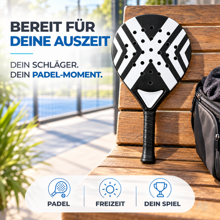 2er Padel Set für Erwachsene – Padelschläger mit Meshtasche, Padel Rackets für Anfänger & Fortgeschrittene, Freizeit & Training (Pink & Weiß)