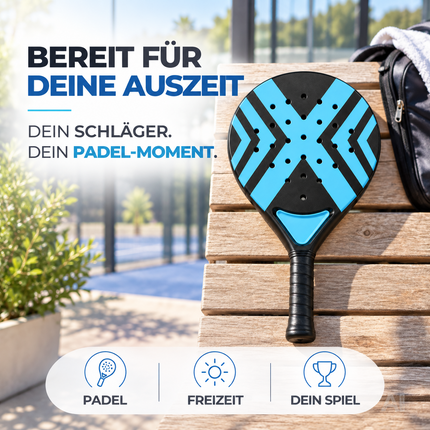 2er Padelschläger Erwachsene – Padel Set mit Meshtasche für Einsteiger & Fortgeschrittene, Padel Rackets für Training & Match (2er Set Pink & Blau)
