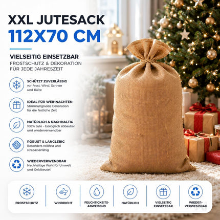 Jutesack XXL 112x70 cm – Frostschutz Pflanzen & Nikolaussack
