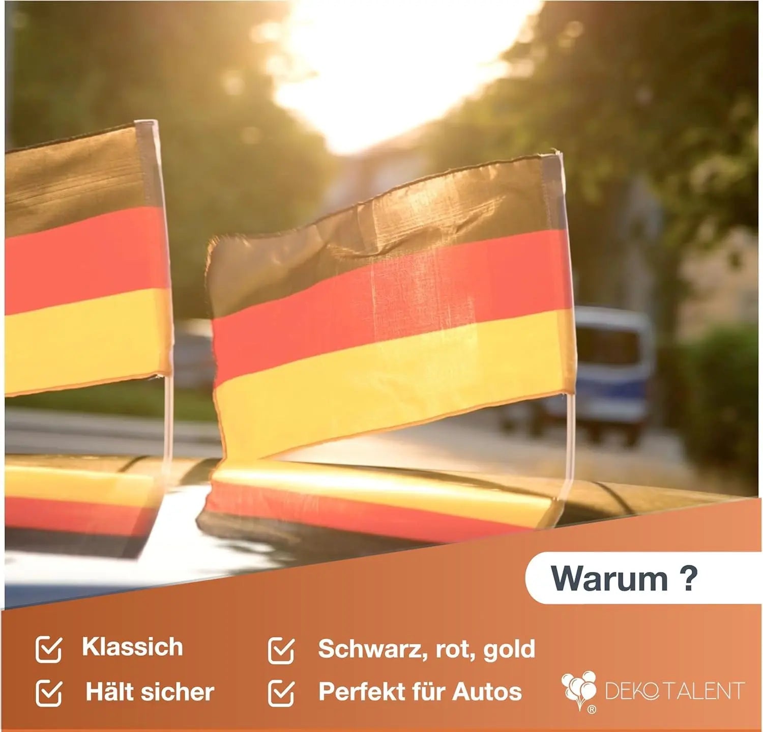 4 x Deutschland Autofahne in XXL 4 x Deutschland Autofahne in XXL