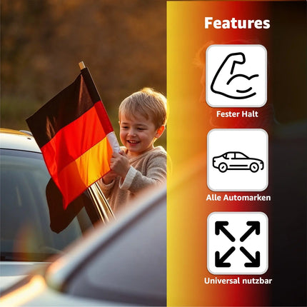 4er Autofahne Deutschland Autoflagge Auto Fahne Fanartikel Fußball EM WM
