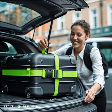4er Kofferband Set bunt - Koffergurte für Koffer & Gepäck zum Reisen & Fliegen