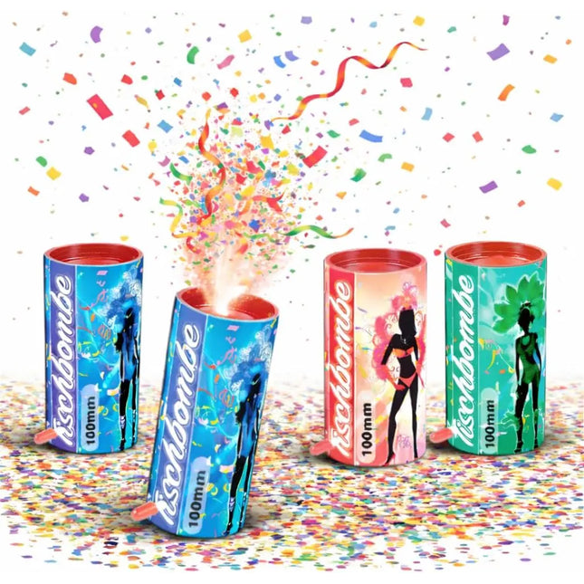 4er Party Tischbomben Partypopper Tischfeuerwerk für Partys & Feuerwerk Silvester