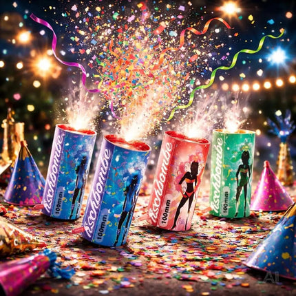 4er Party Tischbomben Partypopper Tischfeuerwerk für Partys & Feuerwerk Silvester