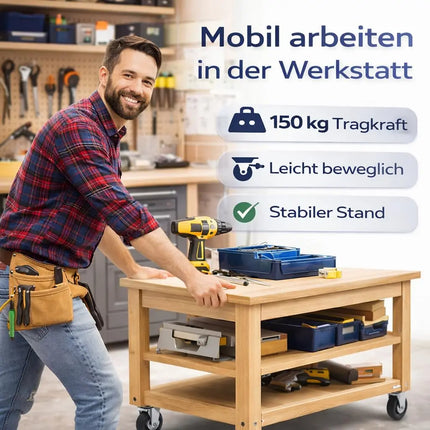 4er Set Schwerlastrollen mit Bremse – Lenkrollen bis 400 kg belastbar – Transportrollen Möbel, Werkbank, Maschinen, Rollwagen (4x Lenkrollen ∅10 cm)