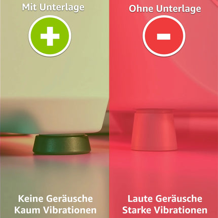 4er Set Schwingungsdämpfer & Vibrationsdämpfer rund - Dämmatte für Waschmaschine & Trockner