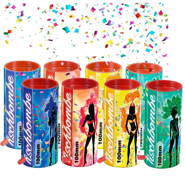 4er Tischbomben Party Set Partypopper für Silvester & Partys, Jugendfeuerwerk Kat. F1 für Kinder & Jugendliche 2025 - Jugendfeuerwerk