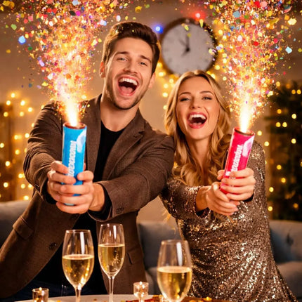 4er Tischbomben Party Set Partypopper für Silvester & Partys, Jugendfeuerwerk Kat. F1 für Kinder & Jugendliche 2026 - Jugendfeuerwerk