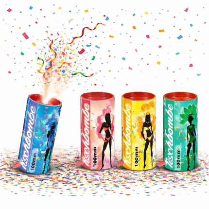 4er Tischbomben für Kinder & Jugendliche, Partypopper für Silvester und Feierlichkeiten