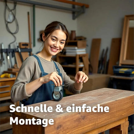 4er Transportrollen & Schwerlastrollen mit Bremse