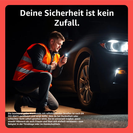 4er Warnwesten Auto ISO20471 orange 2025 - leuchtende & reflektierende Sicherheitswesten für PKW & LKW - Autozubehör für Notfälle und Pannen - TK Gruppe® Offizieller Onlineshop