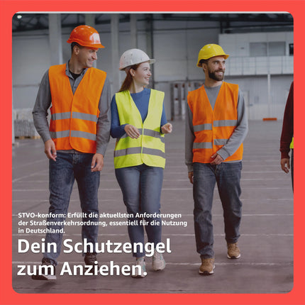 4er Warnwesten Auto ISO20471 orange 2025 - leuchtende & reflektierende Sicherheitswesten für PKW & LKW - Autozubehör für Notfälle und Pannen - TK Gruppe® Offizieller Onlineshop