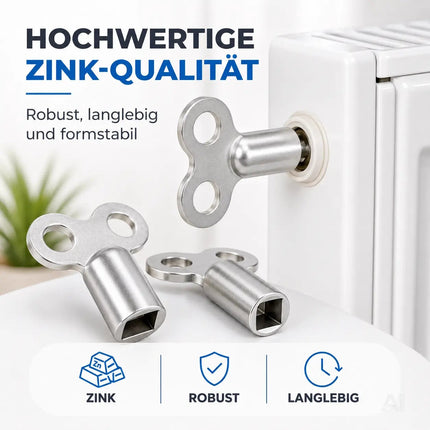 4x Heizkörper-Entlüftungsschlüssel: Schlüssel zum Entlüften von Heizungen
