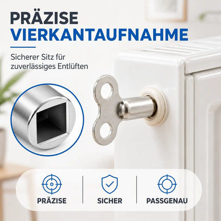 4x Heizkörper-Entlüftungsschlüssel: Schlüssel zum Entlüften von Heizungen