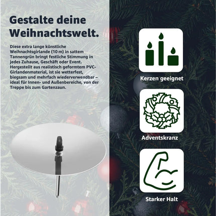 4x Kerzenhalter Silber Kerzenteller Adventskranzstecker Kerzenstecker für Adventskranz