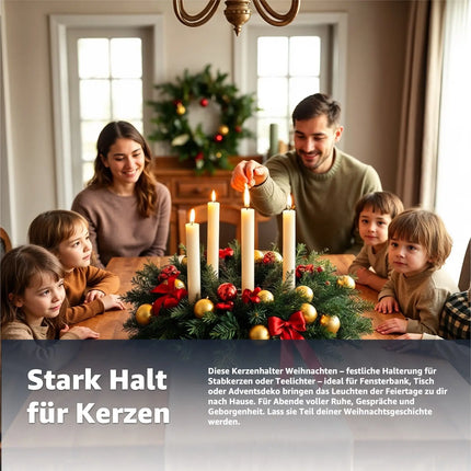 4x Kerzenhalter Silber Kerzenteller Adventskranzstecker Kerzenstecker für Adventskranz