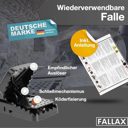 4x Mausefalle Schlagfalle Mousetrap Wühlmausfalle wiederverwendbar Falle für Maus, Ratte