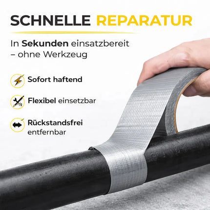 3x Panzertape Tank Tape 2.0 – Gewebeklebeband 50 m x 50 mm – ultrastarkes Duct Tape silber – witterungsbeständiges Reparaturband