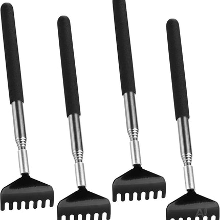 4x Rückenkratzer Teleskop: Breite Kratzhand als Massagegerät und Rückenkrauler