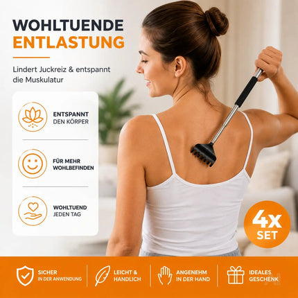 4x Rückenkratzer Teleskop: Breite Kratzhand als Massagegerät und Rückenkrauler – Maße und Abmessungen 4
