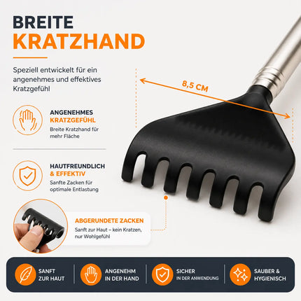 4x Rückenkratzer Teleskop: Breite Kratzhand als Massagegerät und Rückenkrauler