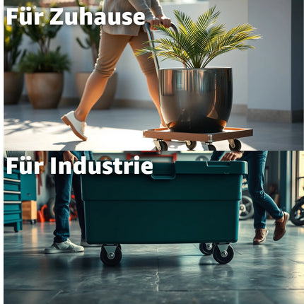 4x Schwerlastrollen mit Bremse bis 400 kg belastbar - Lenkrolle 75 mm Transportrollen - Rollen mit Bremsen - Möbelrollen - TK Gruppe® Offizieller Onlineshop