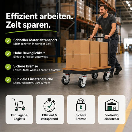 4x Schwerlastrollen mit Bremse bis 400 kg belastbar - Lenkrolle Transportrollen - Rollen mit Bremsen - Möbelrollen (4x Lenkrollen ∅10 cm)