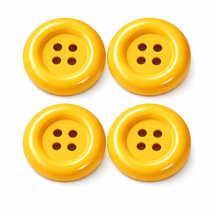 4x Super groß Knöpfe Knopf gelb für Kostüm, Verkleidung, Karneval Fasching – Mario Waluigi Mario – Erwachsene Latzhose Damen und Herren