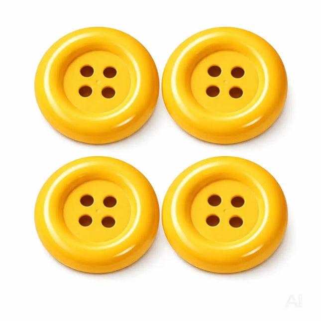 4x Super groß Knöpfe Knopf gelb für Kostüm, Verkleidung, Karneval Fasching – Mario Waluigi Mario – Erwachsene Latzhose Damen und Herren