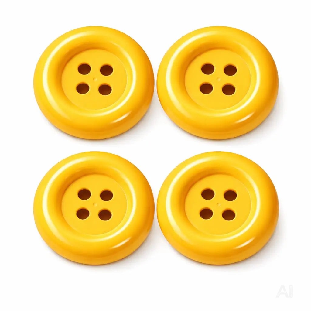 4x Super groß Knöpfe Knopf gelb für Kostüm, Verkleidung, Karneval Fasching – Mario Waluigi Mario – Erwachsene Latzhose Damen und Herren