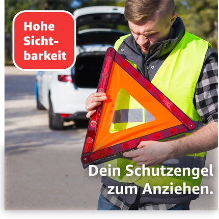 4x Warnwesten Auto 2025: Sicherheitsweste ISO20471 gelb - PKW & LKW - Reflektierende Pannen- und Unfallwesten - Autozubehör