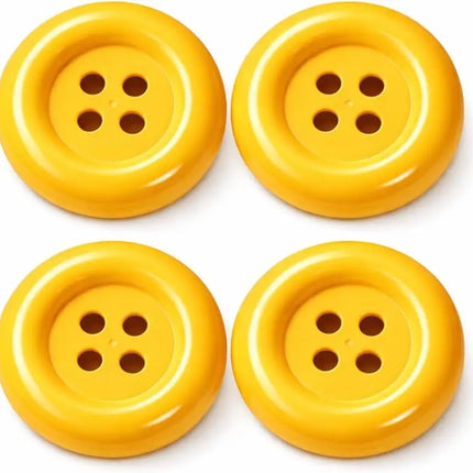 4x extra große gelbe Knöpfe – perfekt für Erwachsenen-Latzhosen für Damen & Herren, inspiriert von Mario & Waluigi, ideal für Kostüme zu Karneval & Fasching