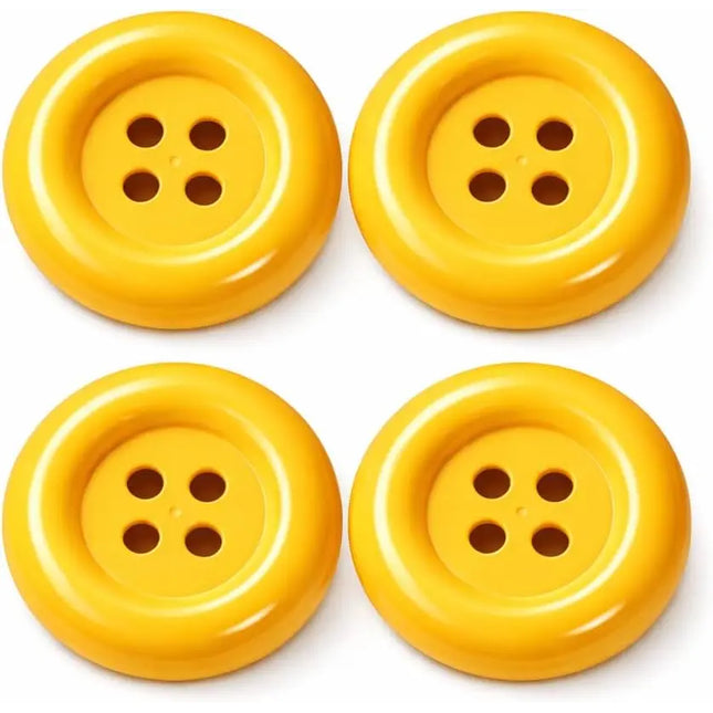4x extra große gelbe Knöpfe – perfekt für Erwachsenen-Latzhosen für Damen & Herren, inspiriert von Mario & Waluigi, ideal für Kostüme zu Karneval & Fasching