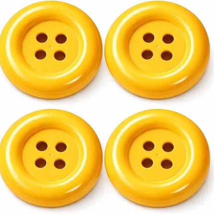 4x extra große gelbe Knöpfe – perfekt für Erwachsenen-Latzhosen für Damen & Herren, inspiriert von Mario & Waluigi, ideal für Kostüme zu Karneval & Fasching