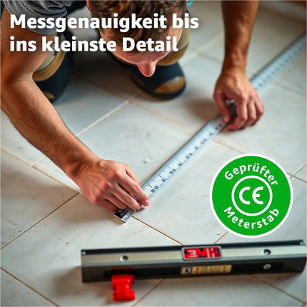 5 Stück Zollstock 2 Meter - Meterstab extra bruchsicher & Messgenau & leicht zu lesen - weiß