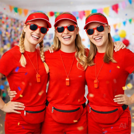 5 in 1 Lifeguard Set wie Baywatch – Fasching Kostüm Karneval Verkleidung Rettungschwimmer Bademeister mit Boje Rettungsring Rettungsbrett Schwimmboje Herren & Damen