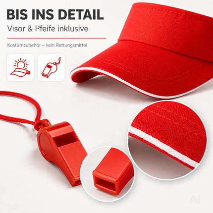 5-in-1 Rettungsschwimmer Kostüm inspiriert von Baywatch – Lifeguard Set mit Boje, Rettungsring – Detailansicht 7