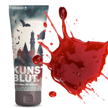 50 ml Fake Blood - Blut - täuschend echt & abwaschbar - Kunstblut - für Halloween & Fasching zum Schminken und Verkleiden