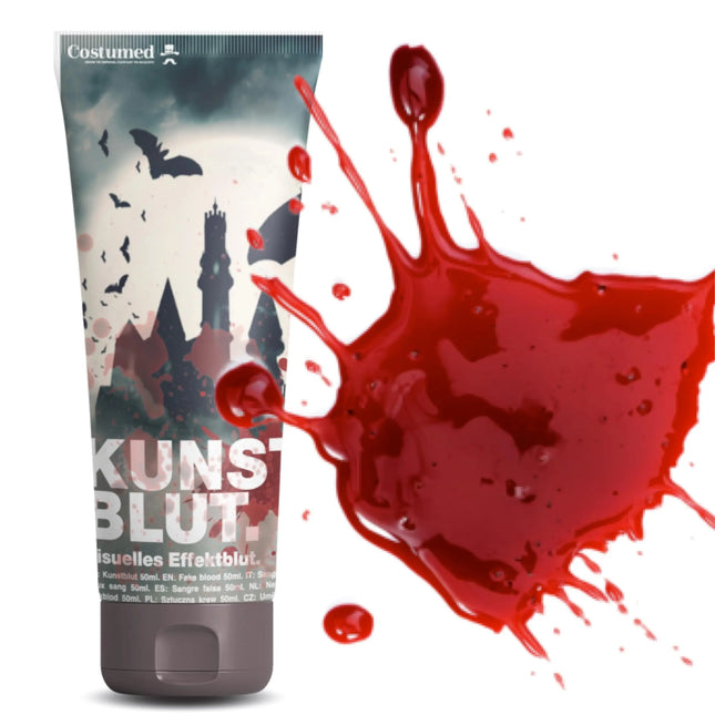 50 ml Fake Blood - Blut - täuschend echt & abwaschbar - Kunstblut - für Halloween & Fasching zum Schminken und Verkleiden