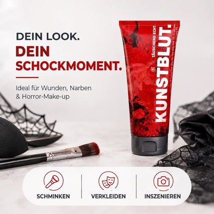 50 ml Kunstblut - Blut - Fake Blood zum Schminken und Verkleiden and Halloween & Fasching - Abwaschbar & täuschend echt