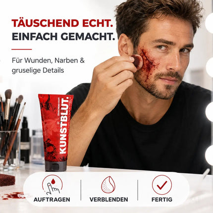 50 ml Kunstblut - Blut - Fake Blood zum Schminken und Verkleiden and Halloween & Fasching - Abwaschbar & täuschend echt