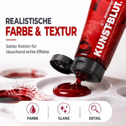 50 ml Kunstblut - Blut - Fake Blood zum Schminken und Verkleiden and Halloween & Fasching - Abwaschbar & täuschend echt
