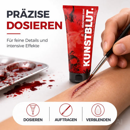 50 ml Kunstblut - Blut - Fake Blood zum Schminken und Verkleiden and Halloween & Fasching - Abwaschbar & täuschend echt