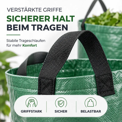 500 Liter Gartenabfallsack groß & reißfest – 150 GSM Laubsack aus Polypropylen – Gartensack für Laub, Rasenschnitt & Grünschnitt (500 Liter)