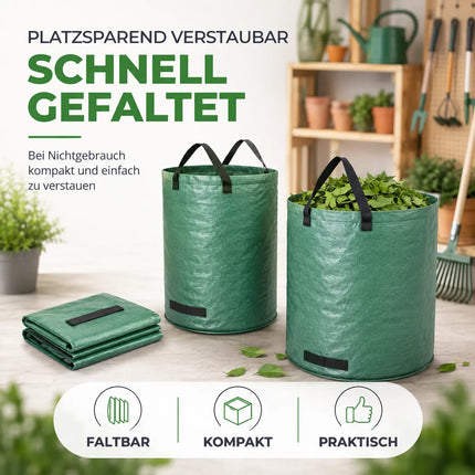 500 Liter Gartenabfallsack groß & reißfest – 150 GSM Laubsack aus Polypropylen – Gartensack für Laub, Rasenschnitt & Grünschnitt (500 Liter)
