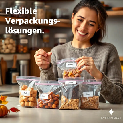 500x Druckverschlussbeutel Zip Set - reißfest & transparent Plastikbeutel Plastiktüten