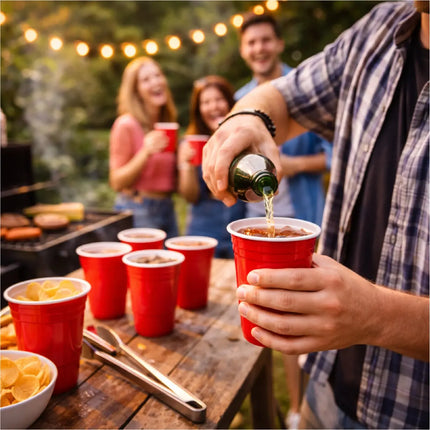 50x Beer Pong Becher wiederverwendbar 473 ml – extra stabile Red Cups für Bierpong, Partys, Festivals & JGA